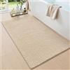 DEXI Tappeto Bagno in Ciniglia 60 x 110 cm, Tappetino Antiscivolo e Assorbenteo, Tappeti Lavabile e Morbido per la Lavandino, Ingresso del Doccia, Beige