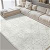 Leesentec Tappeto Salotto 200x250 Tappeti Camera da Letto Soggiorno Moderno Pelo Corto Crema Grigio Lass Stuoia Moquette Geometrico Antiscivolo Room Accessori