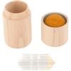 TOPINCN Porta Aghi da Cucito in Legno, Puntaspilli Portatile di Grande capacità con Aghi da Ricamo, Facile da Trasportare per Progetti di Cucito (zenzero)