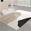 Ldiuttu Tappeto Salotto Grandi 180 x 280 cm Tappeto Morbido Pelo Corto Antiscivolo Tappeti Soggiorno Camera da Letto Modello di linea moderna beige nero bianco