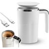 Piashow Tazza da caffè elettrica automatica con miscelazione automatica - 380 ml, con manico, thermobecher con display della temperatura, in acciaio INOX 304, magnetico, per caffè e frullati proteici