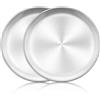 Herogo Set di 2 teglie per pizza da 25,4 cm, in acciaio inox, teglie rotonde per pizza per forno, per servire arrosti, atossiche e sane, durevoli e lavabili in lavastoviglie