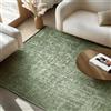 SIMPEX Tappeto in Cotone Chenille Verde 240x340 cm Lavabile, Stile Boho, Antiscivolo e Morbido, Pelo Corto, Monocromatico Mélange, Per Soggiorno, Camera, Ufficio e Cucina