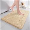 chakme Tappetino da bagno in memory foam - Tappetino da bagno assorbente - Tappetino da bagno decorativo - Tappetino antiscivolo per bagno e soggiorno - 43 x 61 cm - Beige scuro