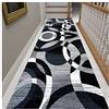 Siunwdiy Nero Grigia Tappeto Passatoia 2.8 Metri Antiscivolo Moderno Design Corridoio Tappetino Tappeti Runner per Cucina Camera Soggiorno Larghezza 40 50 60 70 80 90 100 120 140 cm,60X280CM