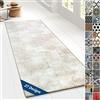 Floordirekt Davoli - Tappeto passatoia con motivo a imbracature sottili su misura, per cucina, corridoio e soggiorno, ornamento vintage a griglia orientale (80 x 600 cm)