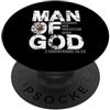 Man Of God Father's Day Cool Lion Sapphi Man Of God Husband Protector Hero Cool Lion Festa del papà PopSockets PopGrip Adesivo