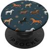Equine Spirit Illustration Motivo artistico con cavalli equestri color terra PopSockets PopGrip Adesivo