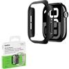 Belkin ScreenForce TemperedCurve Cover Apple Watch Series 10 (46mm), 2 in 1 proteggi schermo per Apple Watch con protezione a 360° e bumper protettivo, pellicola in vetro temperato, nero