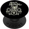 Black Death Metal Rock Band Schlagzeuger Heavy Metal Gatto Drummer Drummer Headbanger Gatti PopSockets PopGrip Adesivo
