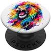 TinyTigerGrafix Acquerello dipinto Roaring Pride Lion PopSockets PopGrip Adesivo