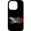 Skeleton Hand Holding Red Rose Flower Gr Custodia per iPhone 14 Pro Scheletro mano che tiene rosa gotico romantico punk horror tatuaggio