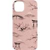 Red Sun Society Custodia per iPhone 14 Plus Giappone Sakura Mount Fuji Torii Zen Cherry Blossom