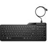 HP 400 Tastiera Cablata, Connessione tramite USB-C e con Adattatore USB-A, Qwerty, 12 Tasti Programmabili, Retroilluminazione, Compatibile con Windows 10 e 11, Chrome OS, MacOS, Nera