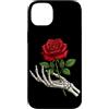Skeleton Hand Holding Red Rose Flower Gr Custodia per iPhone 14 Plus Scheletro Mano Rosa Rossa Tatuaggio Gotico Scuro Romance