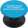 AI Agent Coder Dev Humor Tech Meme Gioco mentre i miei agenti costruiscono startup Vibe Coders Humor Meme PopSockets PopGrip Adesivo