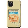 Design Avventura Western Custodia per iPhone 11 Pro Max Benvenuti in Nevada: Orgoglio Retro dello Stato d'Argento
