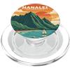 Vintage Hanalei Tee Vintage Hawaii Hawai Retro Hanalei North Shore Kauai Na Pali Montagne Hawaii PopSockets PopGrip per MagSafe