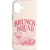 Brunch Squad - Minimalistic Brunching De Custodia per iPhone 16 Plus Brunch Squad Colazione Amanti Croissant Mimosa Rosa