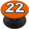 Sports Numbers Store Numero 22 in nero, bianco e grigio PopSockets PopGrip Adesivo