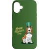Basset Hound Puppy Lover PS Custodia per iPhone 16 Plus Felice giorno di San Pawtrick - Basset Hound San Patrizio