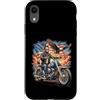 Lincoln Motorcycle Patriotic Merch Store Custodia per iPhone XR Abraham Abe Lincoln Motorcycle USA Flag Biker 4 luglio