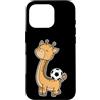 soccer animal ball fan football sport ho Custodia per iPhone 16 Pro Giraffa con calcio
