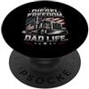 Truck Driver Dad Trucker Design Co Camionista Papà Patriottica Bandiera Americana Trucker Fathers Day PopSockets PopGrip Adesivo