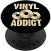 Retro Music Design Vinyl Addict, collezionista di dischi retrò, amante della musica vintage PopSockets PopGrip Adesivo