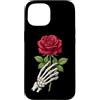 Skeleton Hand Holding Red Rose Flower Gr Custodia per iPhone 15 Mano di scheletro teschio rosso rosa gotico romanticismo horror punk