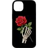 Skeleton Hand Holding Red Rose Flower Gr Custodia per iPhone 14 Plus Grafica vintage gotica scheletro rosa romanticismo punk