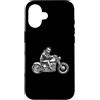 Lincoln Motorcycle Patriotic Merch Store Custodia per iPhone 16 Abe Lincoln Equitazione Motociclista Americano Vintage Uomo