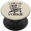 Yorkshire Terrier Lover Gifts Rilassati con la mia poltrona Yorkie Summer Lounge PopSockets PopGrip Adesivo