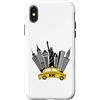 NYC New York Costume Yellow Cab Taxi App Custodia per iPhone X/XS New York City taxi giallo skyline NYC per donne uomini bambini