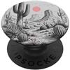 Boho Desert Graphic Co Grafica in stile Boho con paesaggio del deserto sudoccidentale di cactus PopSockets PopGrip Adesivo