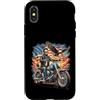 Lincoln Motorcycle Patriotic Merch Store Custodia per iPhone X/XS Abraham Abe Lincoln Motorcycle USA Flag Biker 4 luglio
