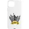 NYC New York Costume Yellow Cab Taxi App Custodia per iPhone 15 Plus New York City taxi giallo skyline NYC per donne uomini bambini