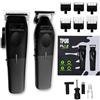 TPOB Professionale Barber Hair Clipper Trimmer Set Mini per Uomini 7500 RPM con impugnature in gomma nera