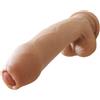TRQOYTU Prepuzio Realistico Plug Anale In Silicone 22 Cm Doppio Strato Glande Realistiche Testicolo Vena Penetrazione Forte Ventosa Coppia Prostata Plug Anale Masturbazione Vaginale Giocattolo