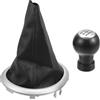 TUCKBOLD Pomello del Cambio Manuale a 5 Velocità con Copertura per Suzuki Swift | Pomello del Cambio Leva del Cambio Nero e Argento in Plastica Finta Pelle 1 Pezzo