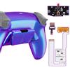 eXtremeRate RISE4 V3 Remap Kit Programmabile per ps5 Controller BDM-030/040/050,4 Tasti Aggiuntivi Palette Back Button Cover Posteriore per ps5 Joystick-Senza Controller-Camaleonte Viola Blu