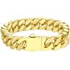 Richsteel - Bracciale a catena per uomo e donna, placcato in oro/argento/nero, bracciali a maglie cubane, bracciale in acciaio inossidabile hip hop, larghezza 5/7/9/12 mm, lunghezza 19/21/23 cm, 23