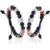 TOTWOO Bracciali a Perle per Coppie - Pietre Naturali & Acciaio Inossidabile con Energia Positiva, Regolabili Braccialetti Sole-Luna (non Smart), Il Regalo Perfetto per Amore e Amicizia