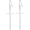 MATERIA by Matthias Wagner MATERIA, Orecchini in argento 925 a forma di croce ATTRA 20 x 59 mm - Orecchini da donna in argento lungo con scatola per gioielli # SO-265