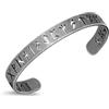 PiercingJak Bracciale da uomo con rune vichinghe, in acciaio inox, larghezza 10 mm, aperto, talismano nordico, amuleto per uomini, fidanzato, papà, fratello