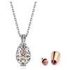 Zysta Collana Urna per Ceneri Umano Cane Gatto in Acciaio Inox, Collana Funeraria Ciondolo Gabbia a Goccia in Filigrana per Donna Uomo Gioielli Cremazione Portaceneri Commemorativi (Oro Rosa)