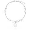Turmalina by martina tormalina - Bracciale da bambina in argento Prima Comunione con ciondolo a croce e perle. Bracciale con catena a maglie con lunghezza di 14 cm più 3 di estensore., 14+3 cm, Perla, Perle