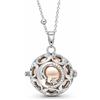 amorili Collana Chiama Angeli Donna Gravidanza Bronzo Placcato Argento - Ciondolo Luna e Stella con Zircone Centrale - Gioiello Premaman Scintillante Luccicante - Idea Regalo Dolce Attesa - cll0996