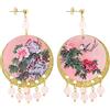 Lebole Maison Orecchini Metal Texture Ramo Fiori Classico Rosa