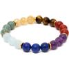 BERGERLIN Autentico bracciale a 7 chakra con distanziatori dorati - Bracciale a 7 chakra con certificato di autenticità